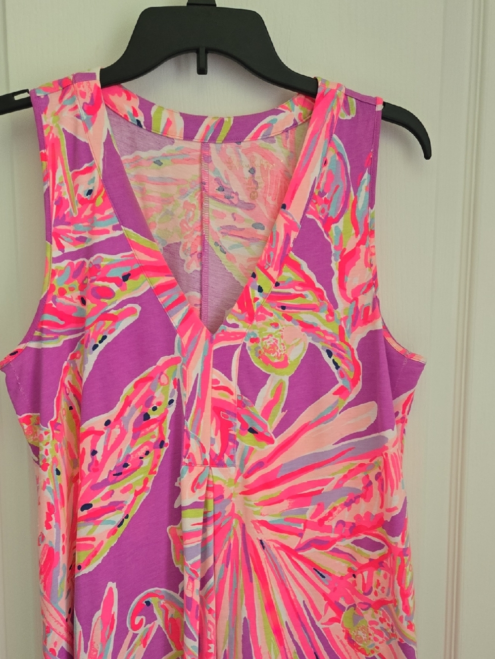 Lilly Pulitzer Pink & Purple Tropical Print Dress